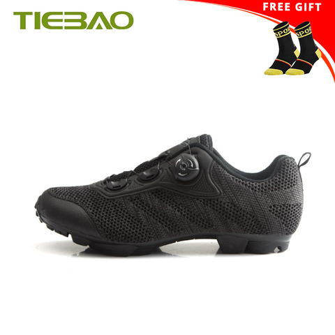 Zapatos de ciclismo Tiebao mtb para hombre y mujer, zapatillas de deporte transpirables con bloqueo automático SPD para bicicleta, zapatillas de ciclismo spinning para bicicleta de montaña ► Foto 1/6