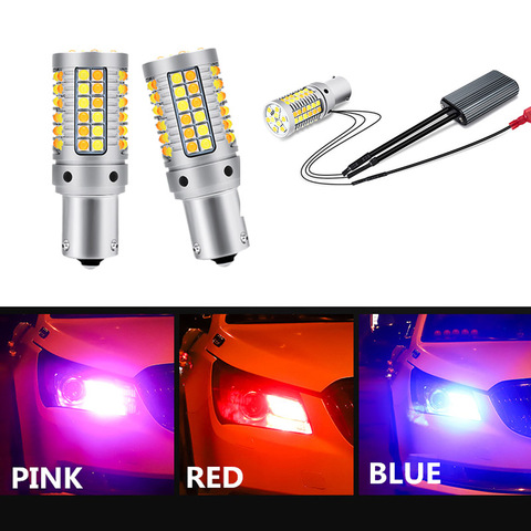 Luces LED de circulación diurna para coche, luces exteriores con señal de giro DRL, diurna, BA15S, BAU15S, 1156, P21W, PY21W, T20, 7440, 3157, 2 uds. ► Foto 1/6