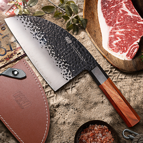 Findking 6,5 pulgadas chef picar cuchillo de cocina de calidad, acero revestido CARNE/carne cortador en forma de hueso sharp & duro hoja útil herramientas de corte ► Foto 1/6