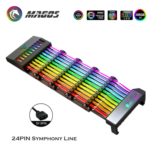 JONSBO Arco Iris puente RGB canalización para 24Pin Cable ATX MOD Sinfonía Línea 5V Arco Iris RGB M/B/sincronización ► Foto 1/5