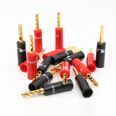 Conector de clavija de plátano BA1413 Nakamichi BFA, enchufe de cable de altavoz chapado en oro de 24K, 12 piezas ► Foto 1/4