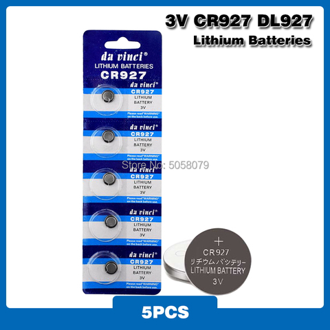 5 uds 3V CR927 Batería de botón de litio BR927 ECR927 LM927 5011LC KCL927 DL927 CR 927 CR927-1W pila de moneda baterías para ver ► Foto 1/6