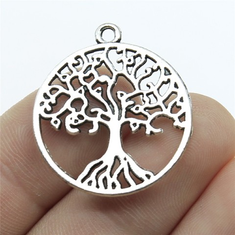 10 piezas, 25x25mm, árbol de la vida, 3 colores, encantos redondos de árbol de la vida, colgantes para hacer joyas ► Foto 1/1