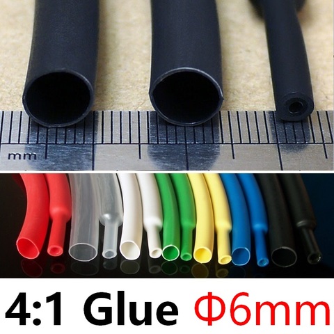 Tubo termorretráctil de 6mm de diámetro, pegamento grueso de pared doble, relación 4:1, envoltura de Cable impermeable, Cable revestido adhesivo aislado, Slveeve ► Foto 1/6