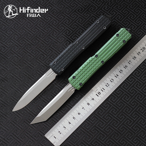 Hifinder-cuchillo de cocina con mango de aluminio, herramienta táctica EDC para caza, acampada, supervivencia, 4 estilos, D2 ► Foto 1/6