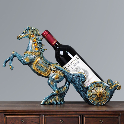 Marco de resina para soporte de vino tinto, artesanía creativa, Cisne, caballo, ciervo, astas, decoración de habitación, figuritas de animales de porcelana de ganado ► Foto 1/6