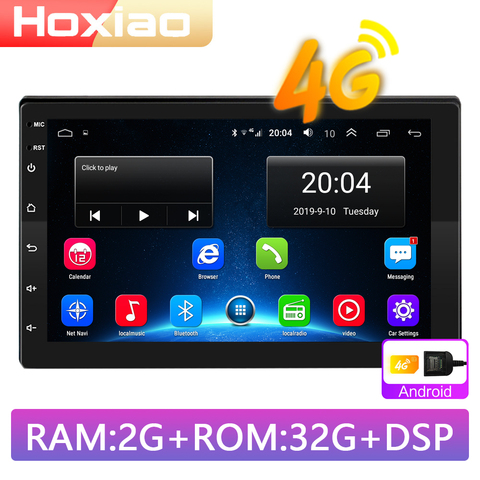 Reproductor multimedia con sistema Android para coche, radio con vídeo, pantalla de 7 pulgadas, 2Din, 4G, navegación GPS, compatible con Volkswagen, Toyota, Nissan, Peugeot y Kia ► Foto 1/6