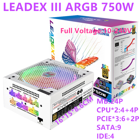 Fuente de alimentación silenciosa para Super Flower, fuente de alimentación Modular completa de 2080 RX5700XT, 750W, LEADEX ARGB 750W ► Foto 1/6