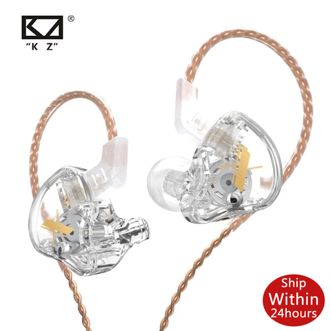 KZ EDX-auriculares dinámicos con Monitor de oído, audífonos deportivos con cancelación de ruido, auriculares con graves HIFI, 1DD, Color cristal, para ZST X ► Foto 1/6