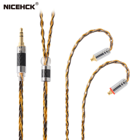 NiceHCK-Cable de auriculares Chapado en plata y cobre, C8-1 de 8 núcleos, mixto, 3,5/2,5/4,4mm, MMCX/NX7 Pro/QDC/0,78mm, 2 pines para DB3 ST-10s VX ► Foto 1/6