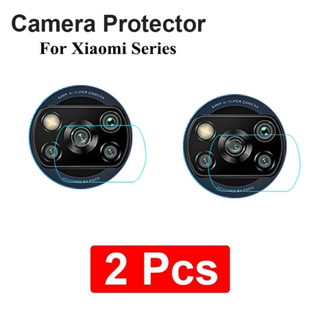 Película protectora de lente de cámara para Xiaomi Poco X3, Protector de pantalla trasera de vidrio, NFC, X, 3, Redmi Note 9, 9S, 8 T, 8 T, 7 Pro, 8Pro, 2 uds. ► Foto 1/6