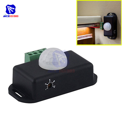 Diymore-Sensor infrarrojo PIR, interruptor con temporizador de movimiento, Control de señal, tiras LED DC 12 -24V 8A ► Foto 1/6