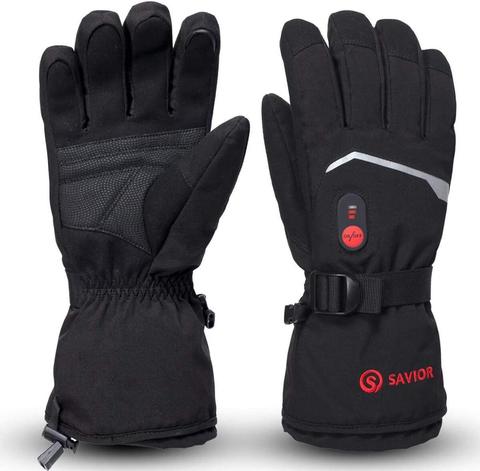 Guantes de invierno para esquiar con batería, de cuero, 3 cambios, Control de temperatura, resistentes al agua, eléctricos, 2022 ► Foto 1/6