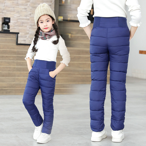 Pantalones de invierno para niño y niña, pantalón cálido acolchado grueso de algodón, pantalones de esquí impermeables, Leggings de cintura alta de 9 10 12 años para bebé ► Foto 1/6