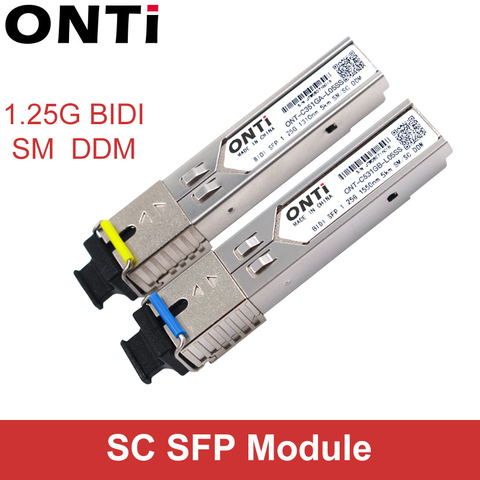 Módulo transceptor de conector BIDI SFP SC, 1,25G, Gigabit, modo único, fibra óptica, Ethernet, Compatible con el conmutador de Windows 5 ► Foto 1/5