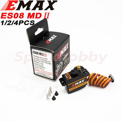 4 Uds Original EMAX ES08MDII Metal Digital Servo 12g Servo resistente al agua con engranajes para RC auto helicóptero barco avión Accesorios ► Foto 1/6