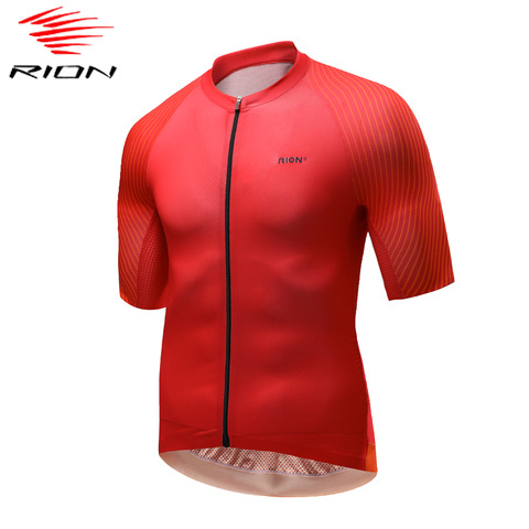 RION cycling jersey maillot ciclismo hombres verano manga corta MTB camiseta de bicicleta de carretera rayas transpirable bicicleta de montaña Jersey ► Foto 1/6