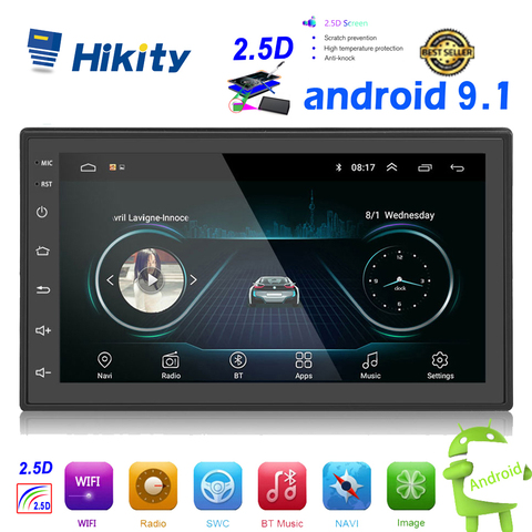 Hikity Android 2din Radio de coche GPS Navi WIFI Multimedia MP5 jugador Autoradio 2 Din 7 
