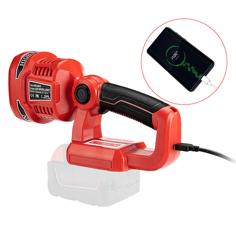 Caliente pistola/portátil de 12W llevó la lámpara de la linterna para Milwaukee M18 18V Li-Ion de la batería con puerto USB de trabajo al aire libre de luz envío gratis ► Foto 1/6