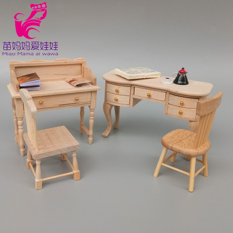 1: 12 muebles de casa de muñecas, mesa auxiliar de media Mesa Redonda de madera, Mini juguetes, muebles de casa ► Foto 1/6