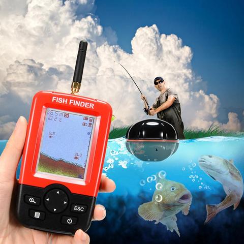 HobbyLane-buscador de peces de profundidad portátil inteligente, con Sensor Sónar inalámbrico de 100 M, ecosonda, buscador de peces, pesca en el lago, mar y agua salada ► Foto 1/6