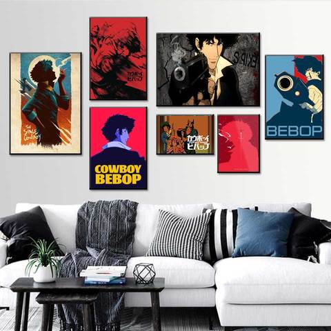 Póster Artístico de seda para decoración del hogar, pósteres e impresiones de Arte de pared de Spike de Cowboy Bebop, Anime japonés, Póster Artístico de lienzo ► Foto 1/6