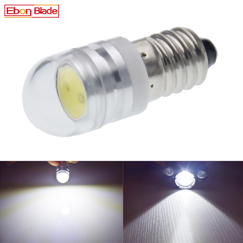 1 Uds E10 COB 2W LED bulbos luces blanco MES bombilla con rosca miniatura 1447 estilo pequeña Mini lámpara antorchas Motor bicicleta luz 6V DC 6000K ► Foto 1/6
