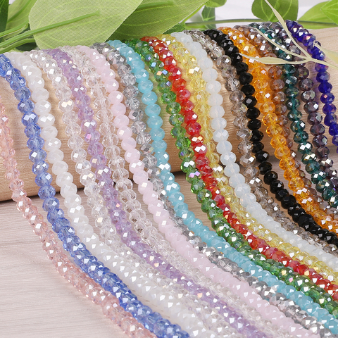 195 unids/bolsa de 2mm pequeño mini cristal Roundle perlas de vidrio facetado suelta perlas DIY fabricación de prendas de vestir accesorios de costura ► Foto 1/6