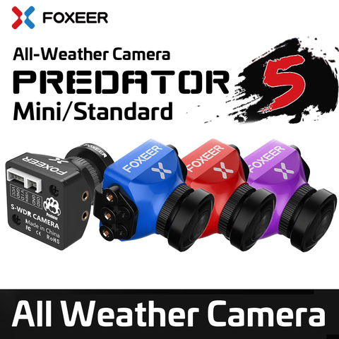 Foxeer depredador V5 Cámara FPV Racing Drone Mini Camera16:9/4:3 PAL/NTSC conmutable Super WDR OSD 4 latencia Upgarded PredatorV4 ► Foto 1/6