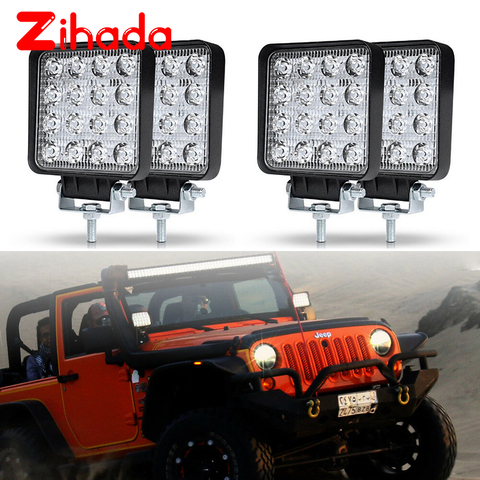 48W LED luces de trabajo impermeable lámpara externa 24V 12V luces de trabajo para coche Tractor barco camión ATV SUV luz todoterreno ► Foto 1/6