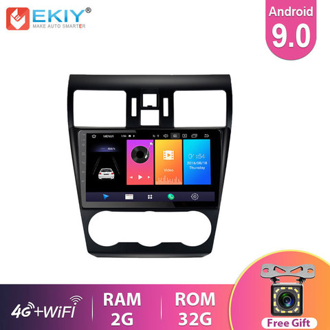 EKIY-Radio Multimedia con GPS para coche, Radio con reproductor, de 9 pulgadas pantalla IPS, Android 9,0, estéreo, navegador, 3G/4G/WIFI, para Subaru Forester XV WRX 2003-2012 ► Foto 1/6