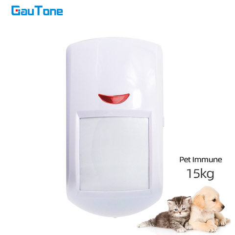 GauTone-Sensor de movimiento PIR PA96R, Detector de movimiento infrarrojo inalámbrico para mascotas de 15kg, conexión con sistema de alarma RF de 433MHz ► Foto 1/6