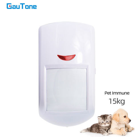 GauTone-Sensor de movimiento PIR PA96R, Detector de movimiento infrarrojo inalámbrico para mascotas de 15kg, conexión con sistema de alarma RF de 433MHz ► Foto 1/6
