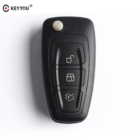 KEYYOU para Ford Flip coche llave Fob 3 funda de mando a distancia con botones para Ford Fiesta 2013 Mondeo c max Auto clave de ► Foto 1/6