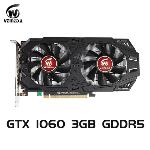 Tarjeta gráfica VEINEDA GTX 1060, 3GB, 192Bit, GDDR5, Tarjeta de Video GPU, PCI-E 3,0, para nVIDIA Gefore Series, juegos más fuertes que GTX 1050Ti ► Foto 1/6