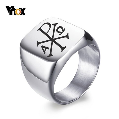 Vnox personalización gratis anillo de sello para los hombres 18mm de acero inoxidable sello banda Fraternal anillos Caballero Anel de regalo para él ► Foto 1/6