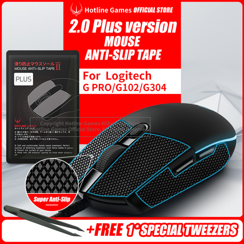 Hotline Games 2,0 Plus Mouse Cinta de agarre antideslizante para Logitech G pro G203 G305, actualización de agarre, absorción de humedad, precortada, fácil de aplicar ► Foto 1/1