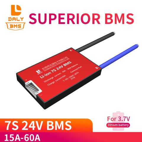 Impermeable S 7 S 15A 25A 35A 45A 60A 24 V tablero de protección de la batería de litio BMS carga eléctrica Li Lipo NiCoMn de las células con el equilibrio ► Foto 1/6