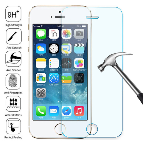 Protector de pantalla de vidrio templado transparente para iPhone, película protectora de cristal 100D para iPhone 7 8 6 6S Plus 5 5C 5S SE 2022 ► Foto 1/6