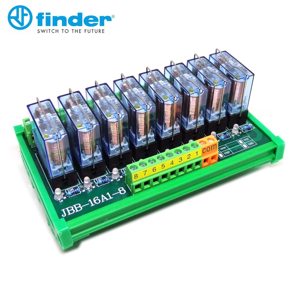 FINDER-módulo de relé, interruptor de 4/8/16 vías, amplificador de potencia PLC, PNP, NPN, 16A, 40,61, placa amplificadora, PNP/NPN, universal ► Foto 1/6