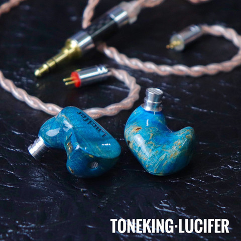 TONEKING-Auriculares con controlador dinámico LUCIFER, dispositivo con diafragma de fibra, 3D, Hifi, con Monitor de música, DJ, de madera maciza con Cable de 2 pines 6N OCC ► Foto 1/6