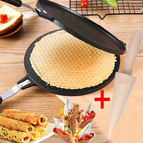 Modo de rollo de huevos para pastel de cocina, tortilla antiadherente, Waffles para hornear, Pan, pastel, utensilios para hornear de aleación de aluminio, máquina crujiente, herramienta de molde de tortilla ► Foto 1/6