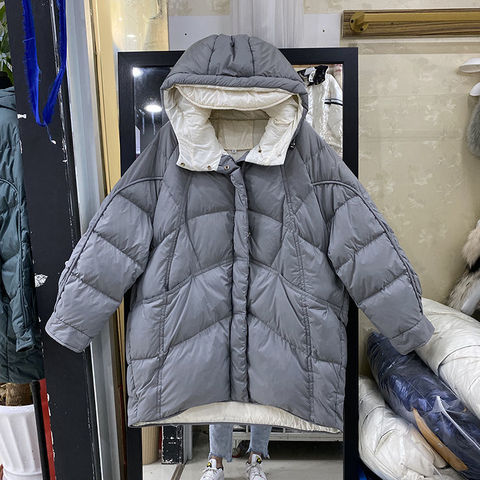 Mujer 2022 invierno Oversize caliente plumón de pato femenino con capucha abajo chaqueta gruesa Casual suelta Parkas moda señoras prendas de vestir exteriores A113 ► Foto 1/6