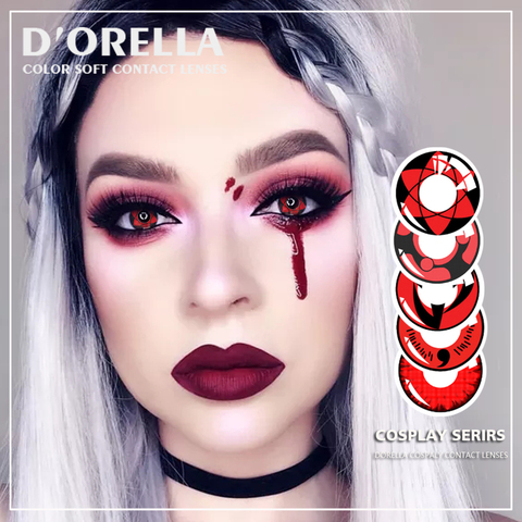 D 'orella-lentes de contacto para Cosplay, lentes de contacto para Cosplay, lentes de contacto de ojos para Halloween, 1 par (2 uds) ► Foto 1/6