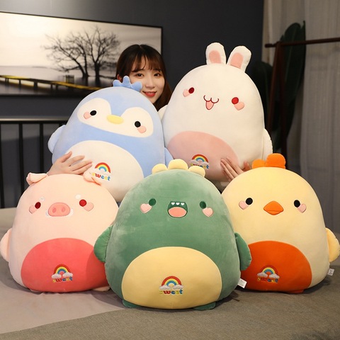 50cm gordo Kawaii pollo oso conejo de Piggy dinosaurio almohada de juguetes de felpa suave Animal relleno silla para muñecas cojín de alta calidad ► Foto 1/6