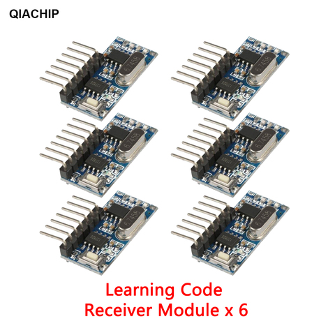 QIACHIP-mando a distancia con 4 botones para Arduino Uno, receptor de código de aprendizaje RF 433, 1527 Mhz, módulo de hogar inteligente, 5 uds. ► Foto 1/6