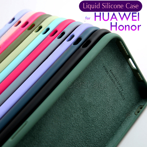 Funda de silicona líquida para teléfono móvil HUAWEI, carcasa trasera de goma para HUAWEI Nova 7i 5T P30 P40 Lite Pro Honor 30i 30 8X 10 Lite 20 Pro ► Foto 1/6