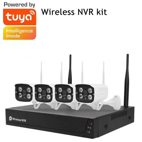 Sistema de cámara de vigilancia inteligente Tuya Smart Life, 4 canales, NVR, Kit, 1080P, WIFI, cámara de sistema inalámbrico, sistema de seguridad CCTV, resistente al agua ► Foto 1/6