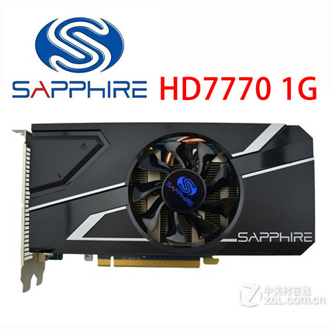 Zafiro HD7770 1GB tarjetas de vídeo GDDR5 128bit tarjeta de gráficos AMD Serie 7700 Radeon HD 7770 HD 7770 1G HDMI DVI VGA utilizado ► Foto 1/1