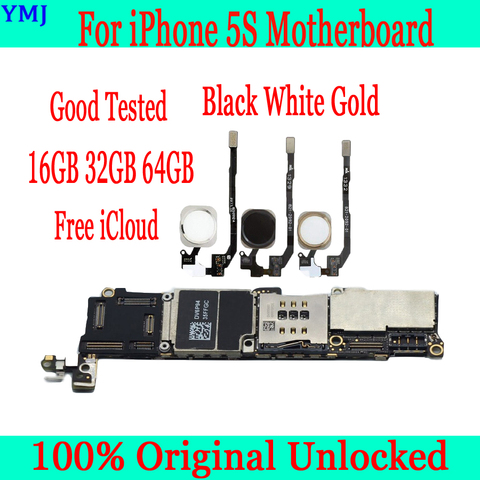 Fábrica desbloqueado para iphone 5S placa base sin Touch ID Original para iphone 5S placa base con IOS sistema 16 GB/32 GB/64 GB ► Foto 1/6